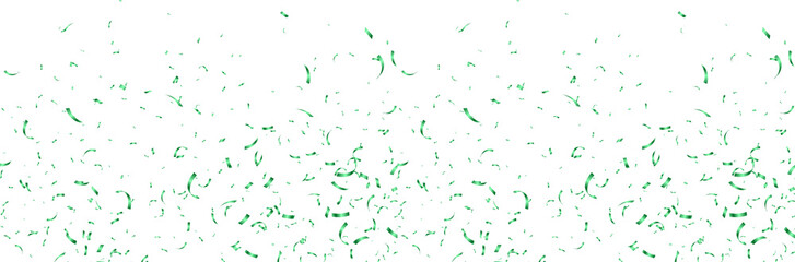 Green Confetti Background Falling shiny green confetti isolated on transparent background. Bright...