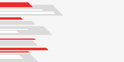 Abstract creative background, web banner. Abstract horizontal lines composition. Red white and gray stripes. Vector color illustration in flat style.