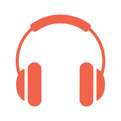 Headphones icon in red color