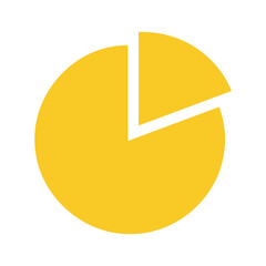 Pie chart illustration with yellow slices
