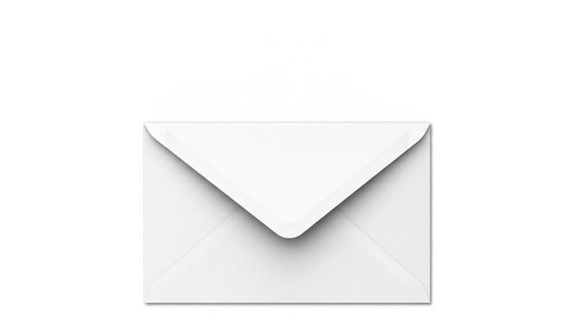 Animation of a White Envelope Opening and Closing on a White Background.