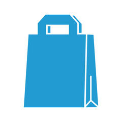 Simple blue shopping bag icon