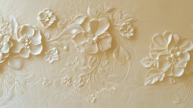 Elegant floral relief design illuminated with soft light for creative projects