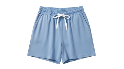 Light blue athletic shorts isolated on transparent background