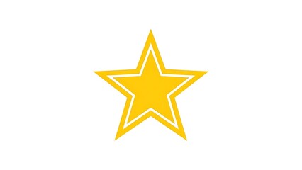 Double-Outlined Yellow Five-Pointed Star

