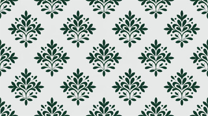 Green floral pattern on light background