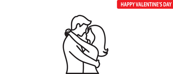 Couple embracing for valentine's day design