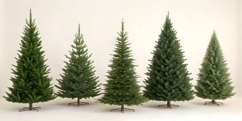 Slim, Medium, and Dense Christmas Pine Tree Collection