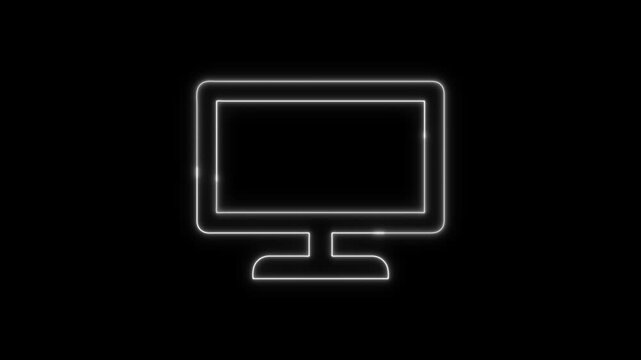 glowing computer monitor icon video design
