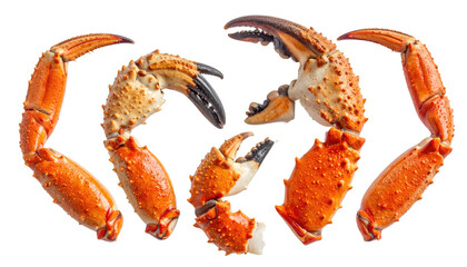 Stone Crab Claws on White Background Detailed Seafood Cuisine Isolated Transparent Background