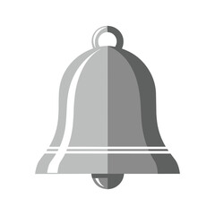 Simple gray bell icon on white background