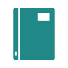 Simple green notebook or journal with label