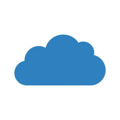 Blue cloud icon on white background