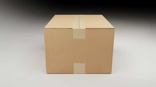 Cardboard Box on White Background with Copy Space, Ready for Shipping and Delivery.