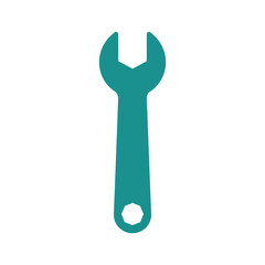 Adjustable wrench icon in teal color