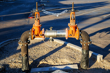 Backflow prevention device, which is an assembly of valves and pipes designed to ensure water flows...