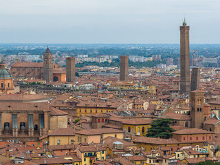 Asinelli and Garisenda Towers Skyline - Bologna, Italy
