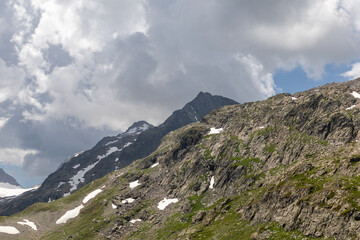 Beautiful alpine landscape near Col de la Croix de Fer in the French Alps, Savoie, France
