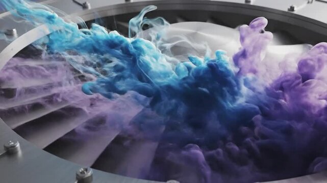 Molecular structure near industrial fan blades