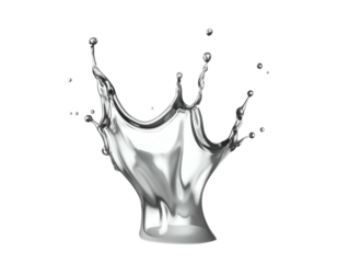 Liquid metal splash with droplets