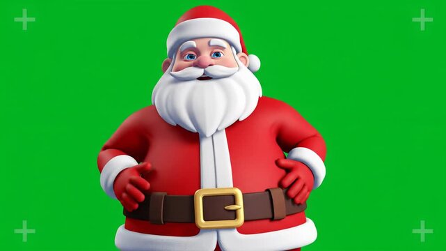 Santa Claus standing on green background with undefined expression