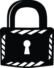 vpn lock icon silhouette vector illustration on transparent background