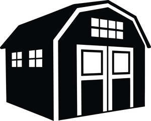 storage shed icon silhouette vector illustration on transparent background