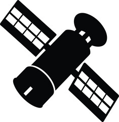 space station icon silhouette vector illustration on transparent background