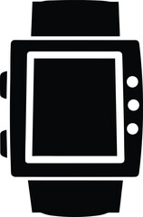 smartwatch icon silhouette vector illustration on transparent background