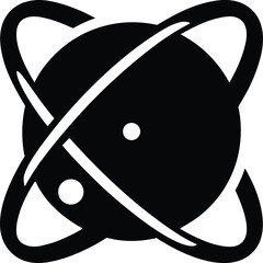 planet orbit icon silhouette vector illustration on transparent background