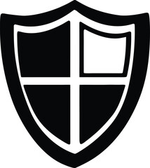online security shield icon silhouette vector illustration on transparent background