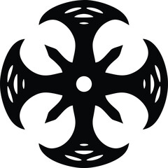 nanotechnology symbol icon silhouette vector illustration on transparent background