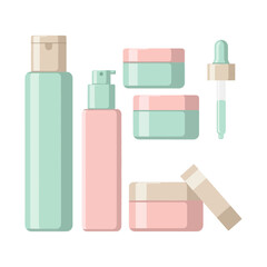 Minimal Cosmetic Bottles and Containers Illustration