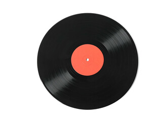 Black record with orange center