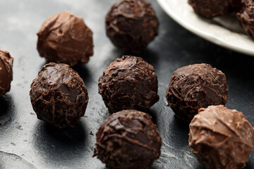 Vanilla Chocolate Truffles covered with dark and milk chocolate