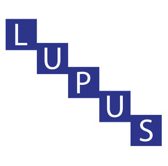  Lupus word written on wooden bloks vector icon,.eps