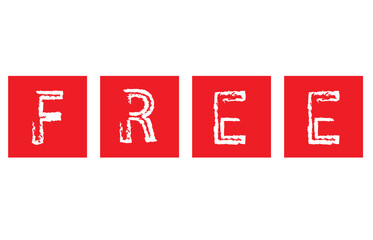 red transportation sign with word free on violet sky background