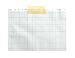 Torn grid paper with tape