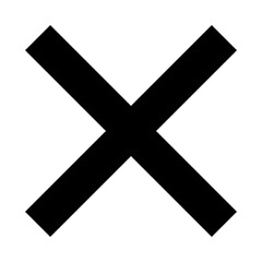 Fototapeta premium Black Cross Sign. Black Cross Mark, No, Delete Icon. Stop Sign, Cancel Symbol.