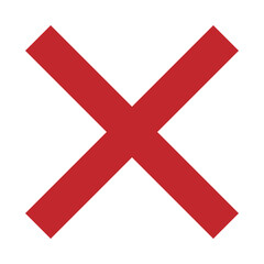 Red Cross Sign. Red Cross Mark, No, Delete Icon. Stop Sign, Cancel Symbol.