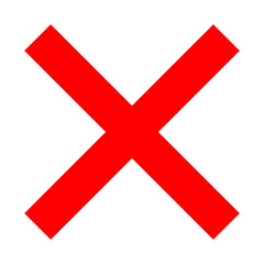 Obraz premium Red Cross Sign. Red Cross Mark, No, Delete Icon. Stop Sign, Cancel Symbol.