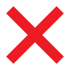 Obraz premium Red Cross Sign. Red Cross Mark, No, Delete Icon. Stop Sign, Cancel Symbol.