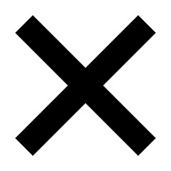 Black Cross Sign. Black Cross Mark, No, Delete Icon. Stop Sign, Cancel Symbol.