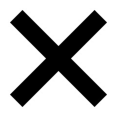 Fototapeta premium Black Cross Sign. Black Cross Mark, No, Delete Icon. Stop Sign, Cancel Symbol.