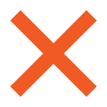 Red Cross Sign. Red Cross Mark, No, Delete Icon. Stop Sign, Cancel Symbol.