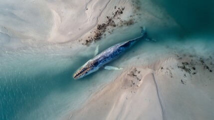 Stranded whale on drying coast reveals alarming consequences of climate change