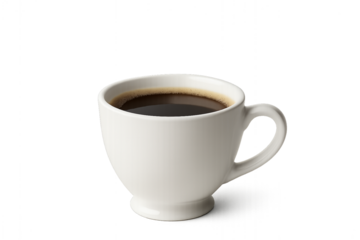 A Moment of Serenity with Coffee: A simple ceramic mug is filled to the brim with aromatic, dark coffee.