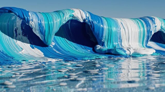 Large wave crashing in the ocean