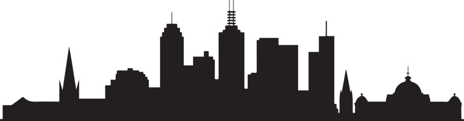 Fototapeta premium Melbourne city skyline. design Vector black silhouette
