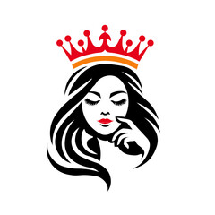 Elegant queen-themed ornamental floral design, symbolizing beauty, royalty, and grace.